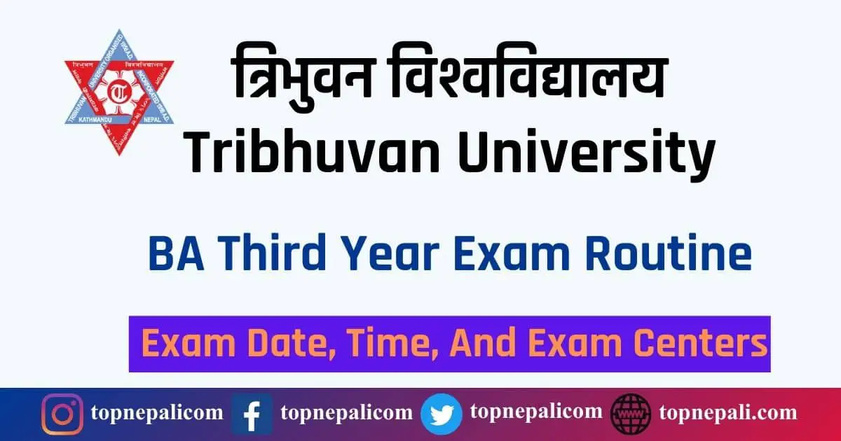 3 Years BA Third Year Exam Routine for 2079