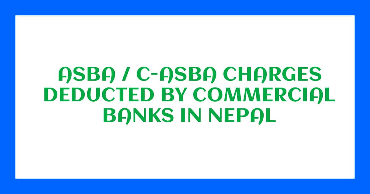 ASBA Charge of Commercial Banks in Nepal