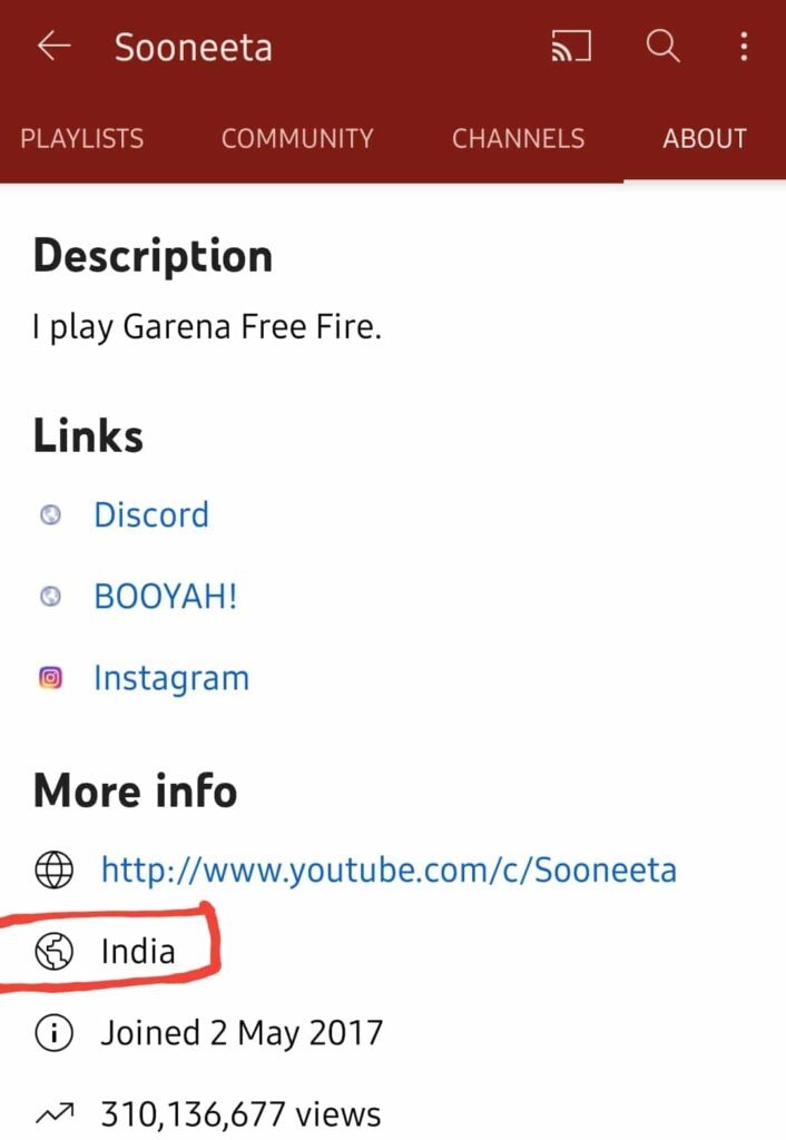 Sooneeta channel about section