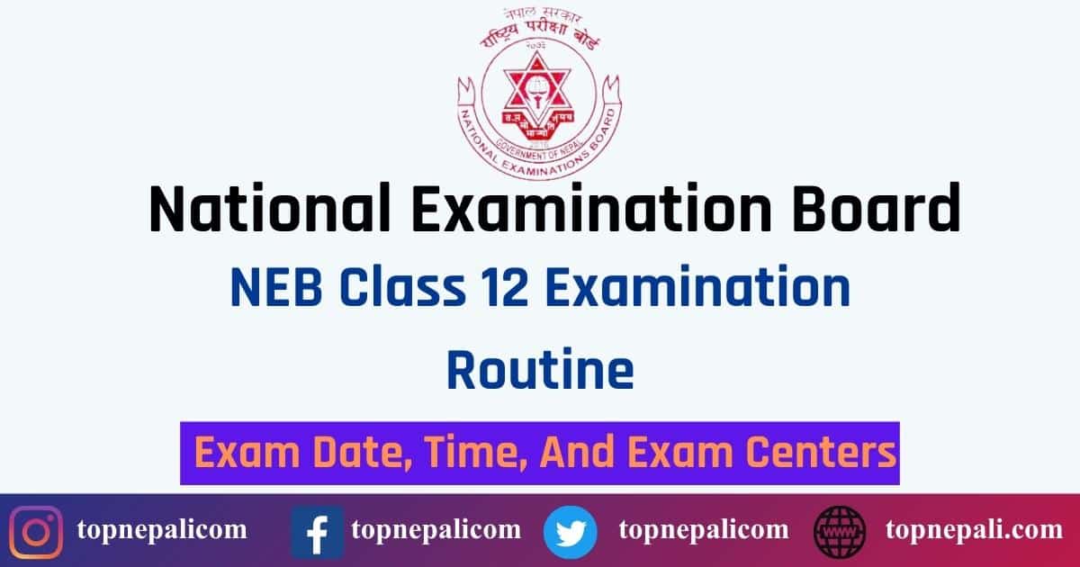 NEB Class 12 Exam Routine 2081 (NEB Grade XII Routine 2024)